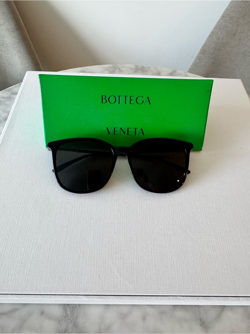 Bottega Veneta Black Women’s Sunglasses with Dark Lenses